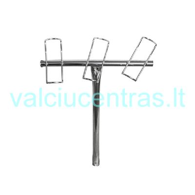 Nerūdijančio plieno 3 meškerių laikiklis